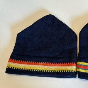 Vintage Wigwam Navy Beanie with Stripes